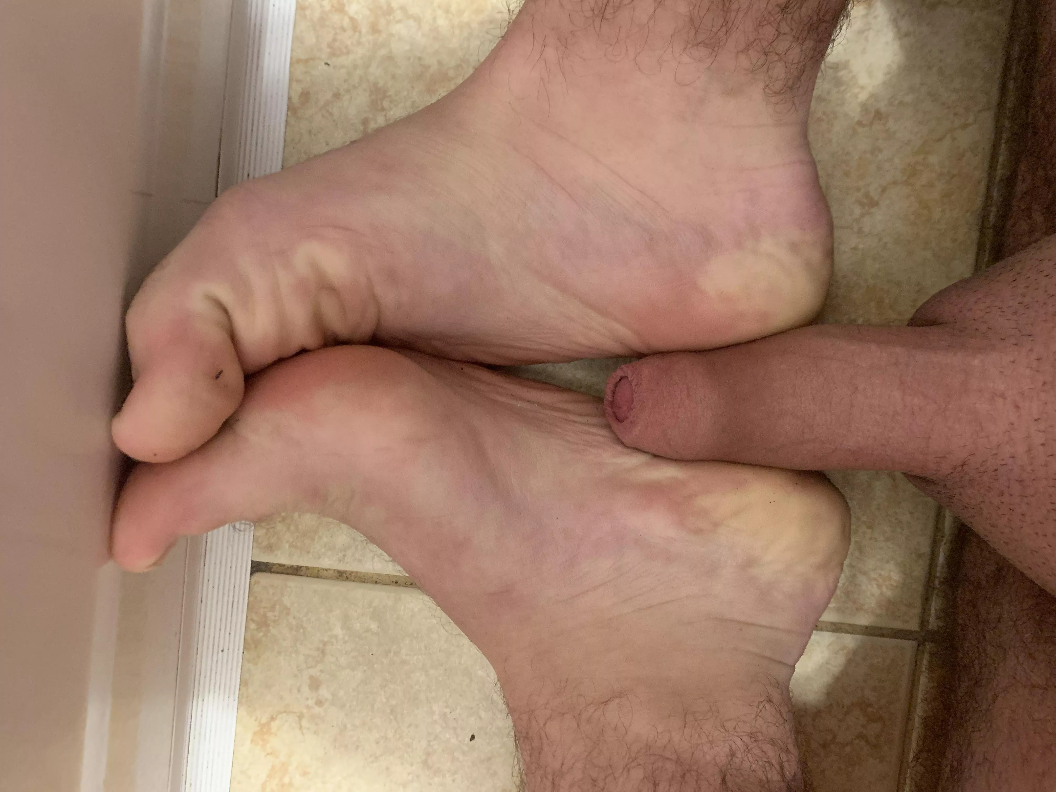 Imagine it’s either your feet getting tucked by my cock or my cock fucking your feet(now hmu and maybe you won’t need to imagine) posted by big-chungus228