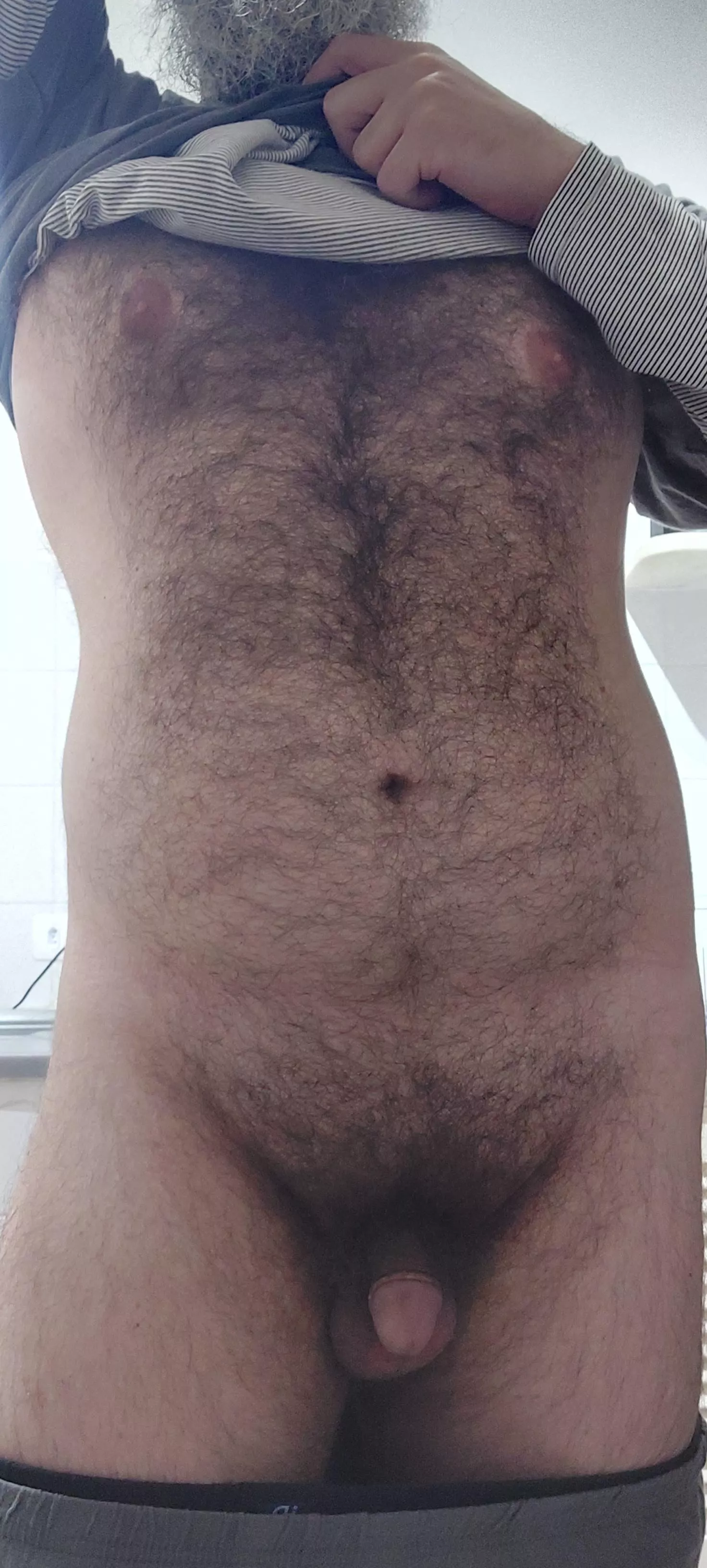 in the kitchen, making breakfast. give me your milk? posted by bottombear1984