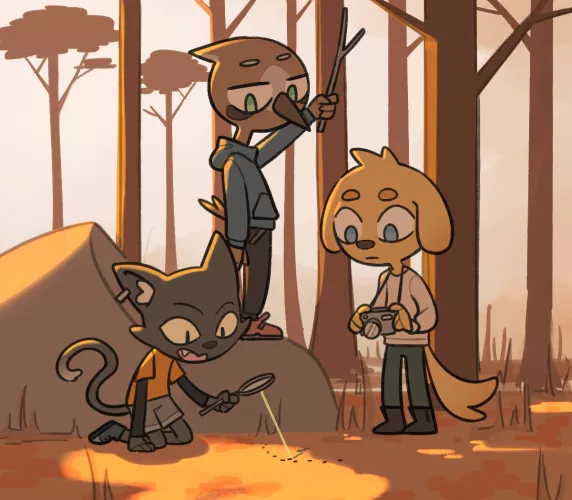 in the woods🍁 (art by me) by Anu_0n0