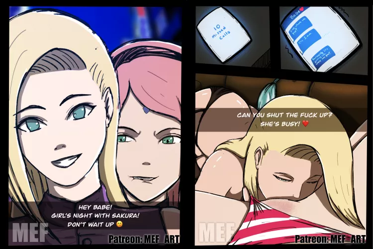 Ino and Sakura's night out by lespam_605