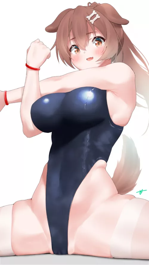 Inugami Korone Highleg Swimsuit (C@rbon) [Hololive] by sequence_string