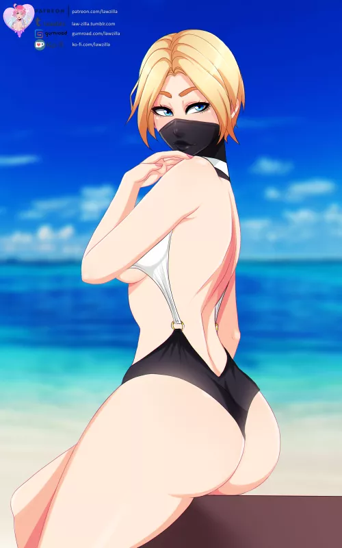 IQ on the beach (Lawzilla) by loupgabpower