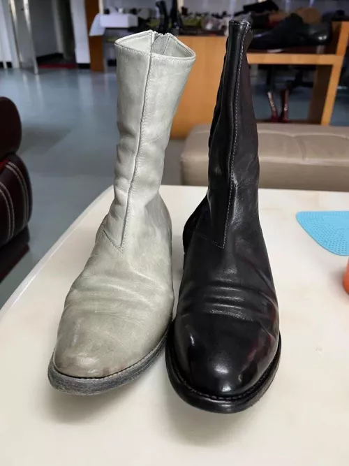 Is it possible to dye a black boot grayish? by Medium_Head