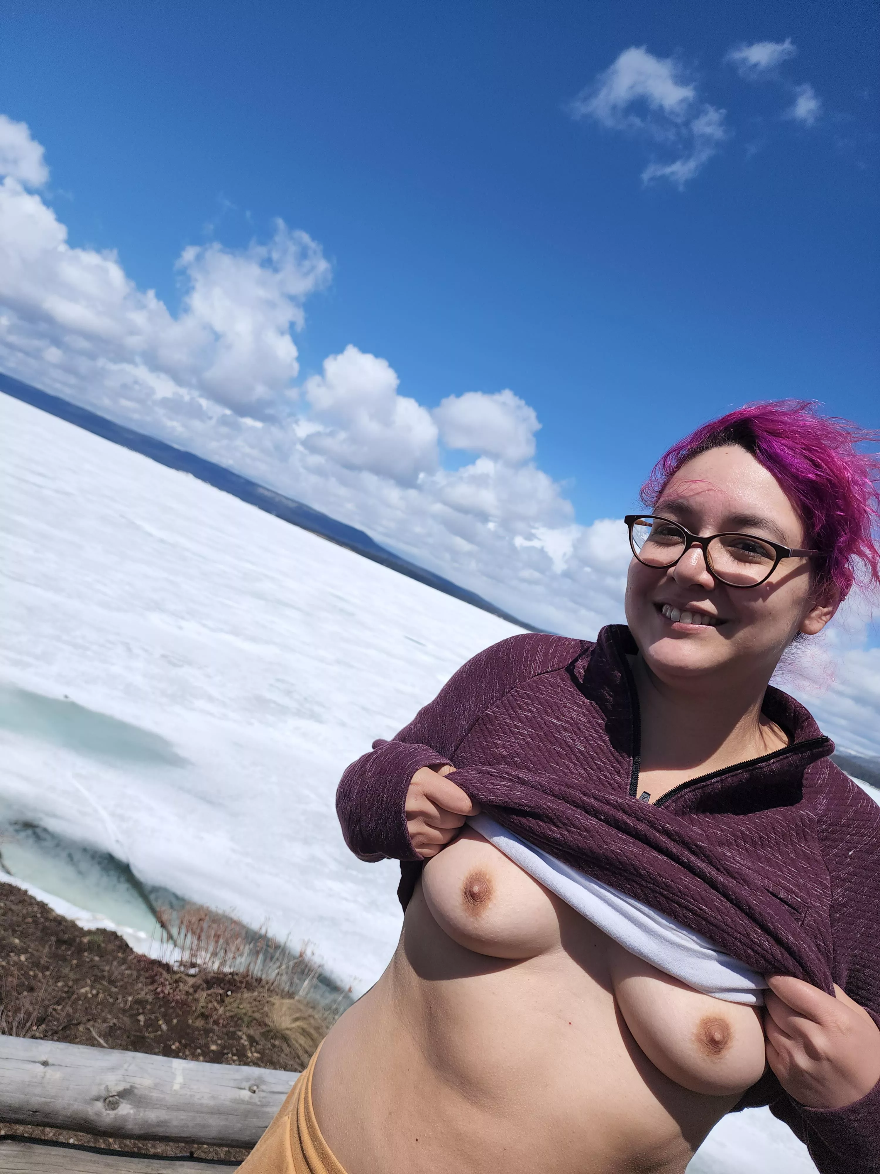 It's a bit nippy in Yellowstone! posted by foxxyvelez