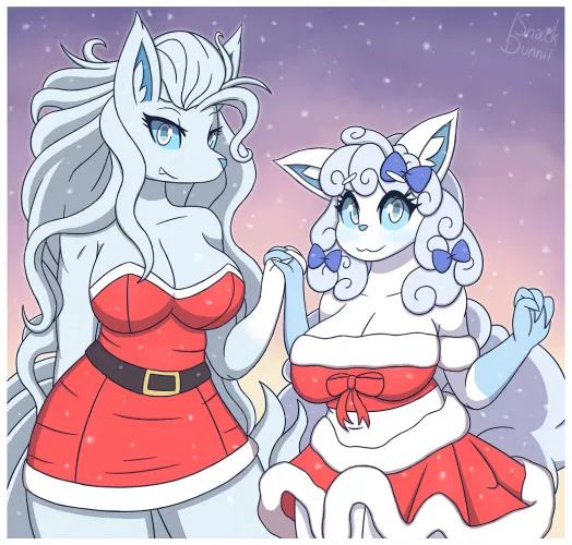 It's almost summer, so cool off with a Merry Christmas from Alolan Ninetales and Vulpix! by Riven-PS2