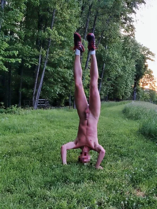I've been trying to learn headstands. Getting there, but slowly by ExploreNaked