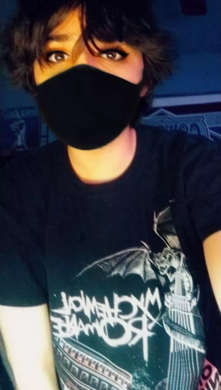 jamming out to rock music while wearing band shirts is such a vibe :3 posted by keanu_weebs