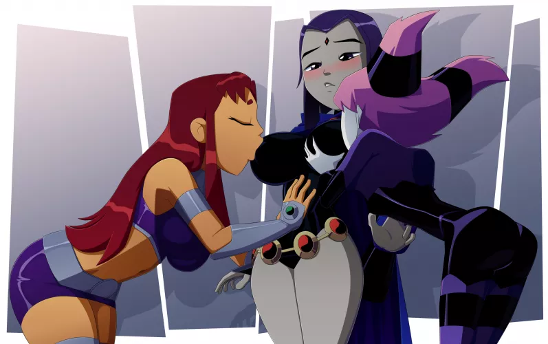 jinx and starfire appreciating raven (ravenravenraven) by SnooLentils2431