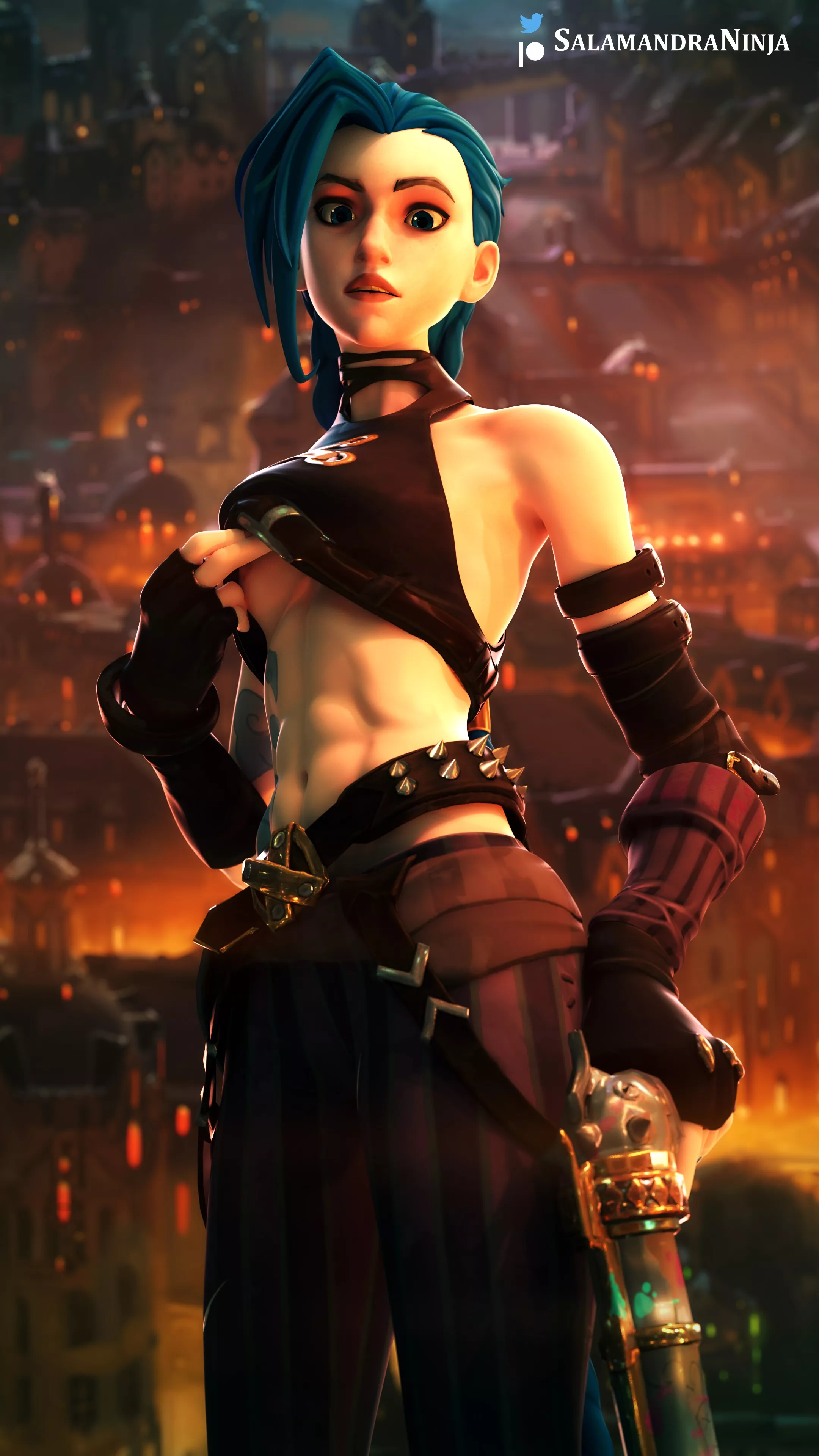 Jinx gives you a peek (SalamandraNinja) posted by driveburner0121