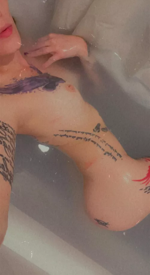 Just a bit of my clean ink while soaking in the tub by bdsmqueen1993