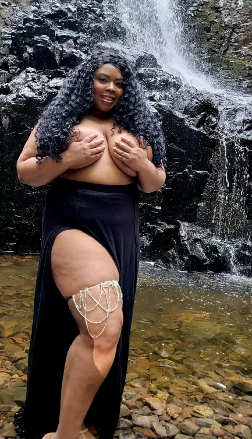 Just a hot black thick chick enjoying some waterfalls. by Coratexplorer