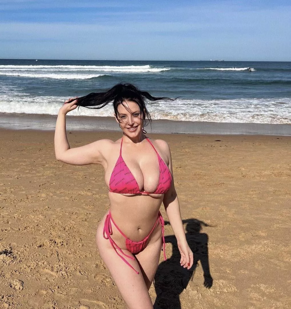 Just a nice girl in a a pink bikini at the beach posted by Ddbewps4me