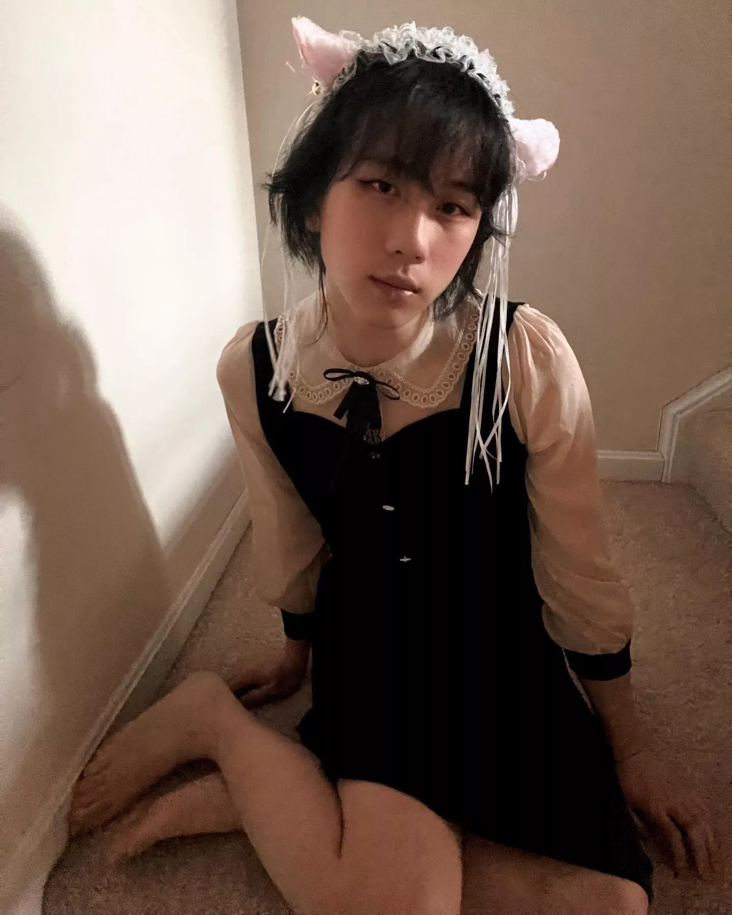 Just felt like sitting on the stairs for you :P posted by femboy_mayhem
