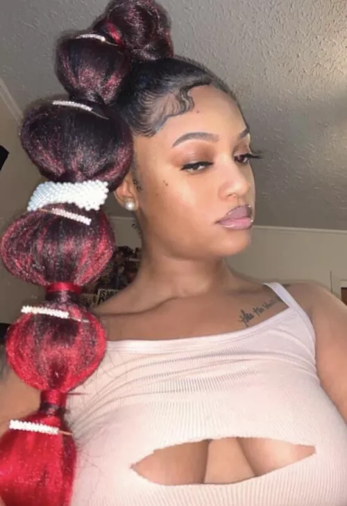 just finished experimenting with my n***** hair and cutting the cleavage out my shirt like the shameless n***** mom I am 🥰👅 WICKR//FineAssSub by FineGhettoSub