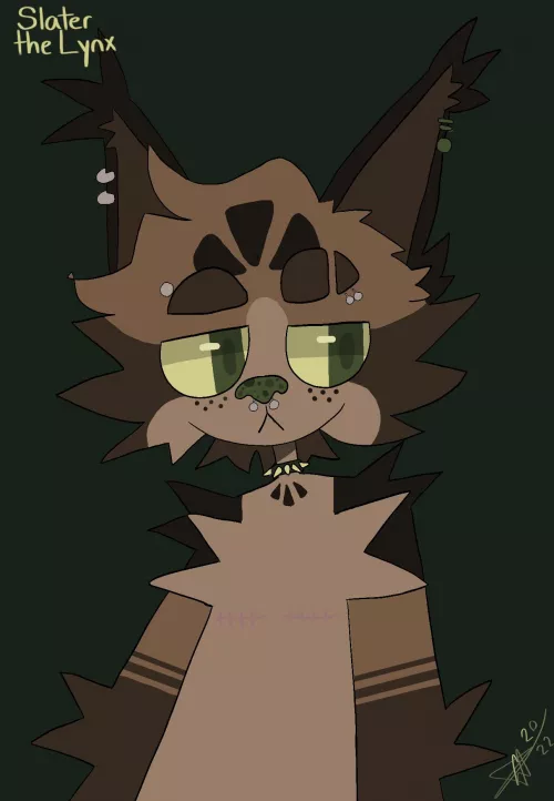just finished this new oc!! his name is Slater and he is a lynx :) ((drawn by me)) by fuungophile