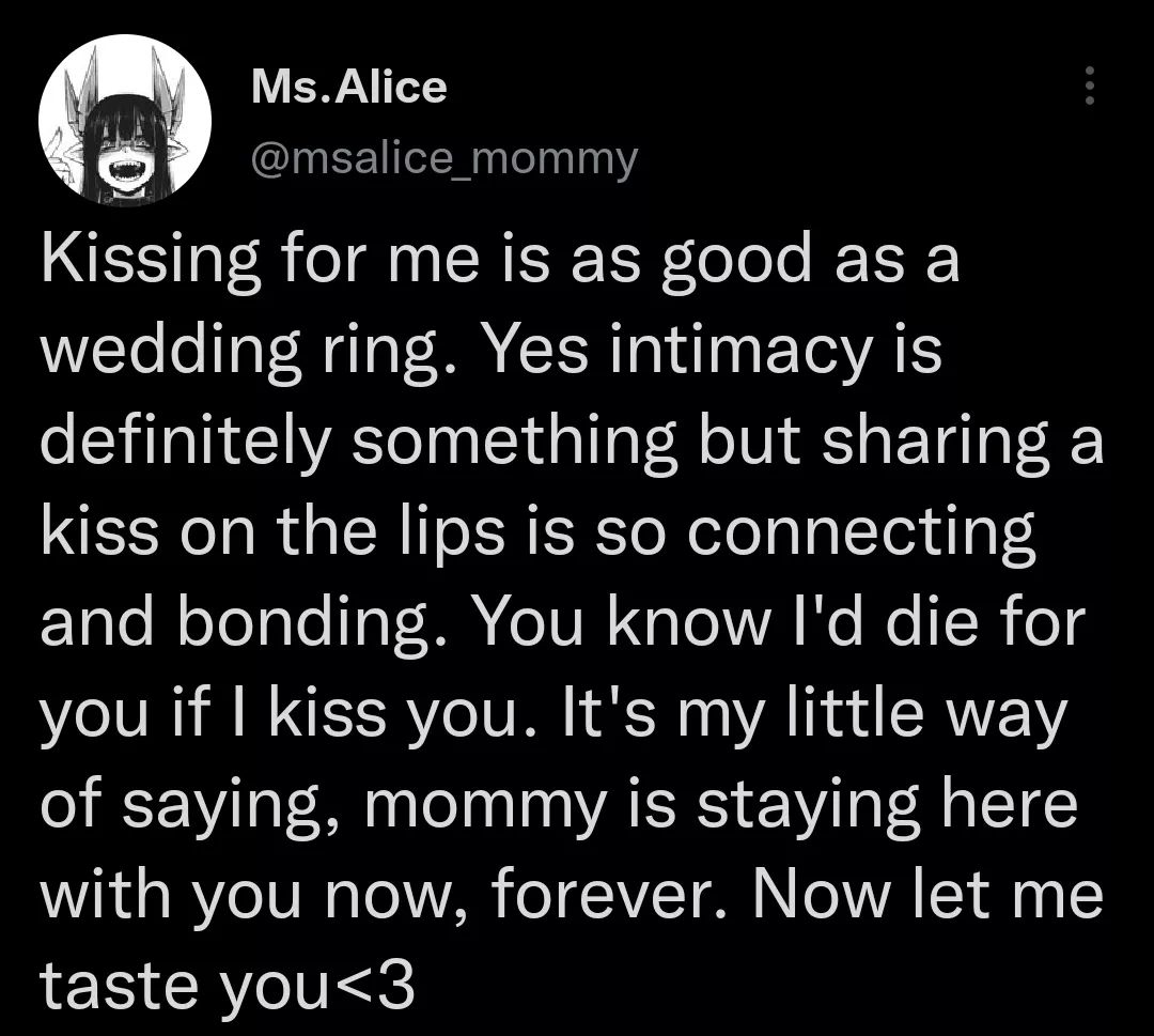 just my opinion on kissing <3 (dont get me wrong wedding rings are also great, a kiss on the lips from a special someone is also like that too) posted by HauntingMobile9773