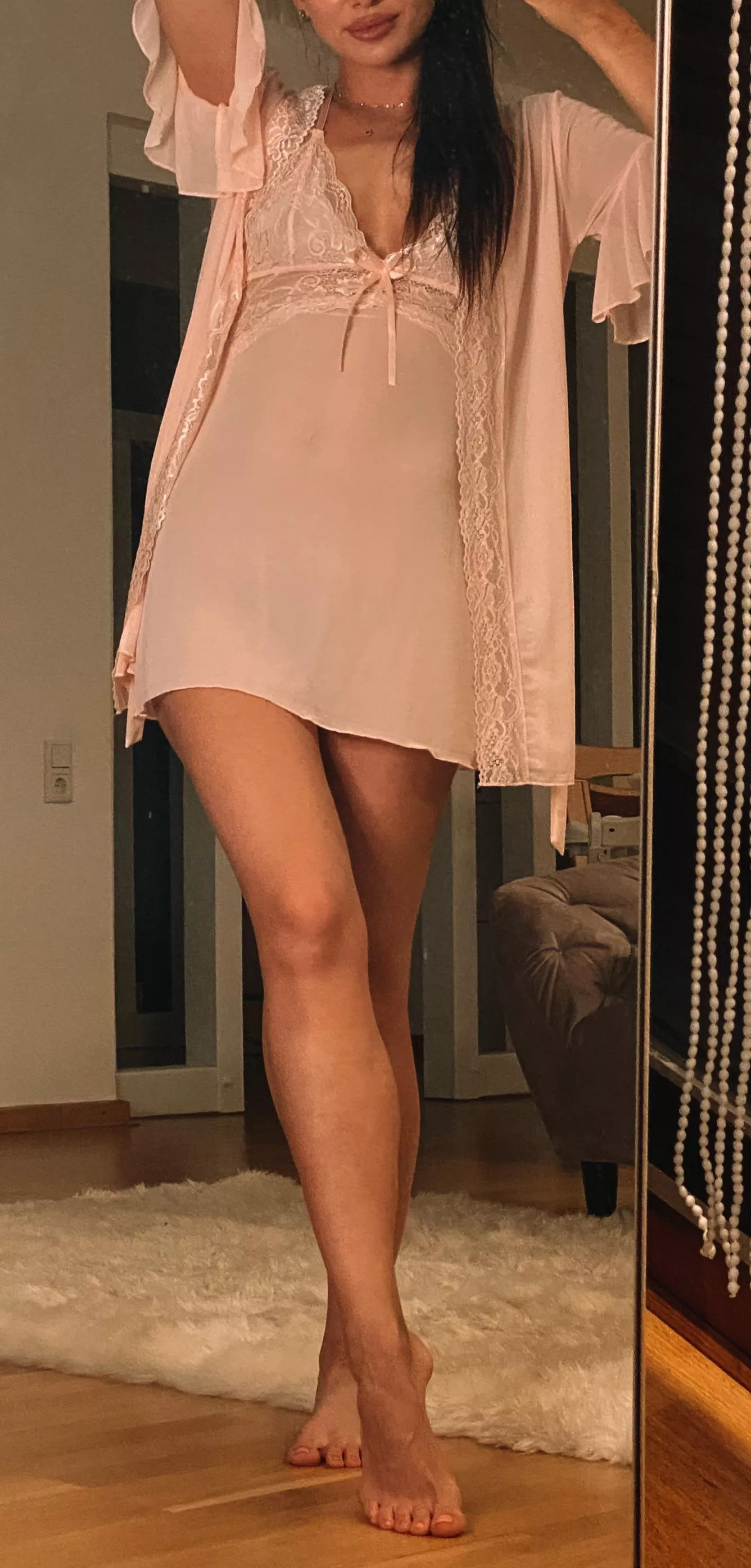 Just peeking from under my nightie posted by DelinaRose