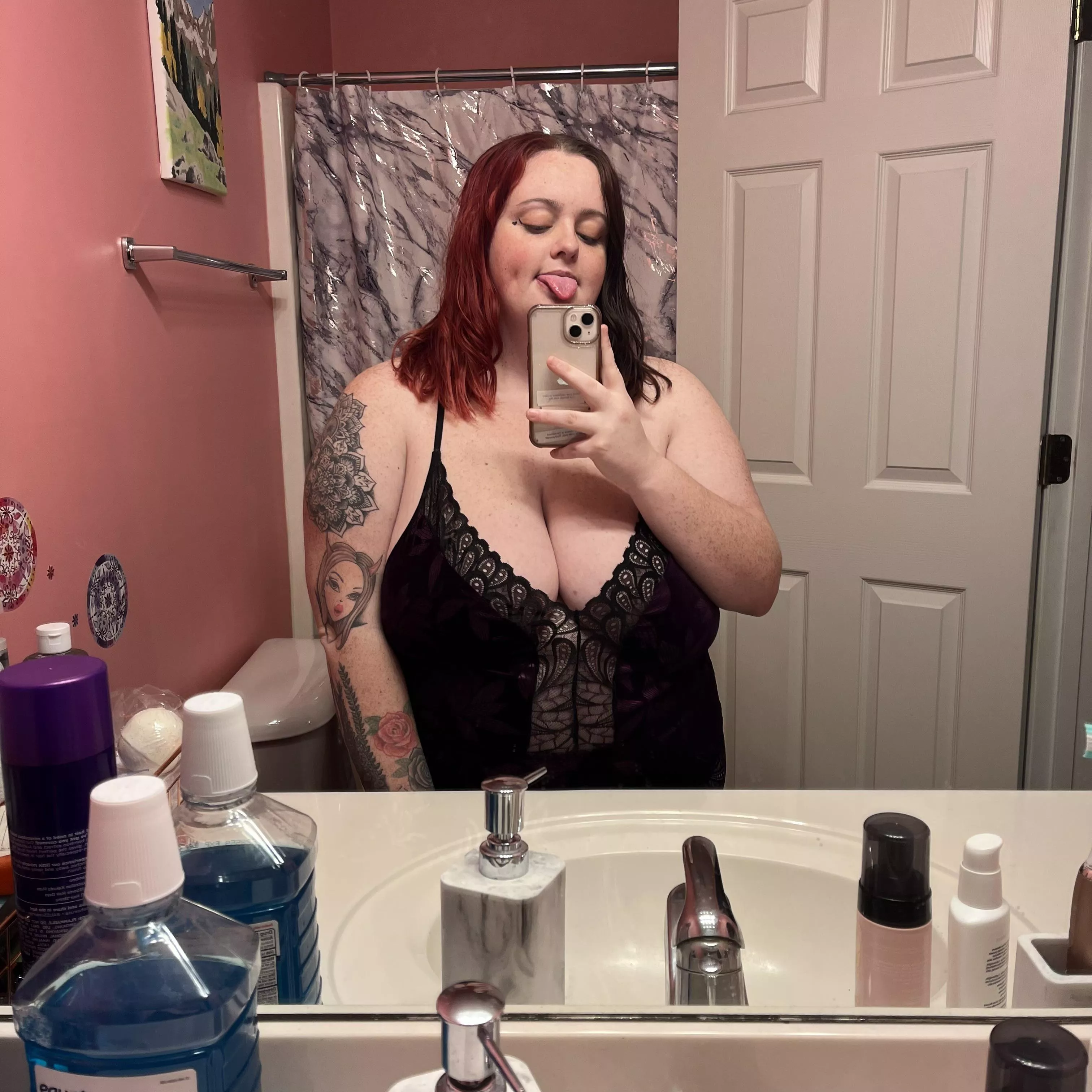 just showing off the girls & my tats ;) posted by bbwcherrybomb