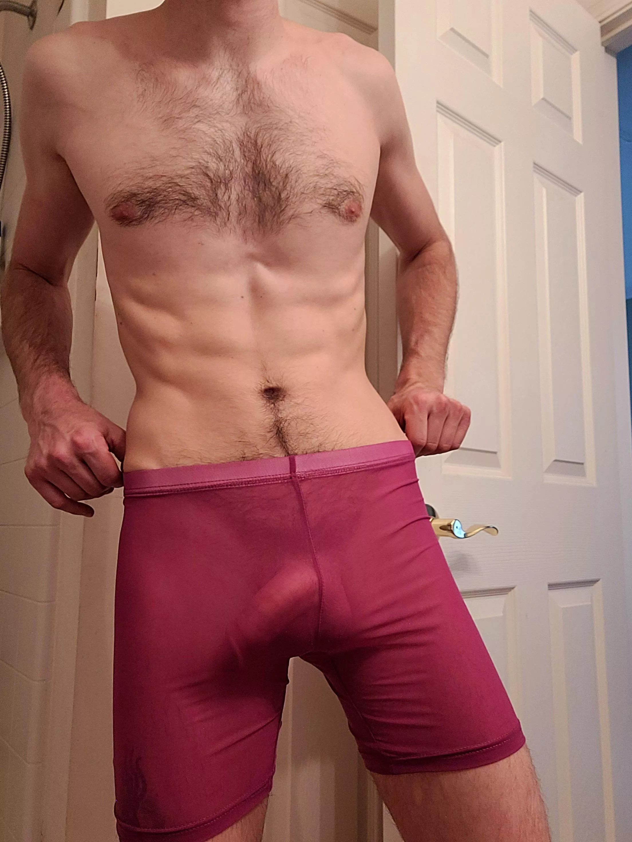 Just slightly see-thru shorts 😁 posted by nakedforest