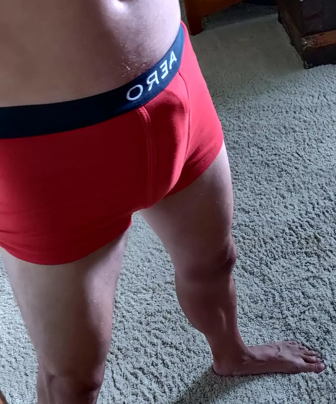 Just some normal boxer briefs. I think they were about ready to come off. posted by BoredDude782_2