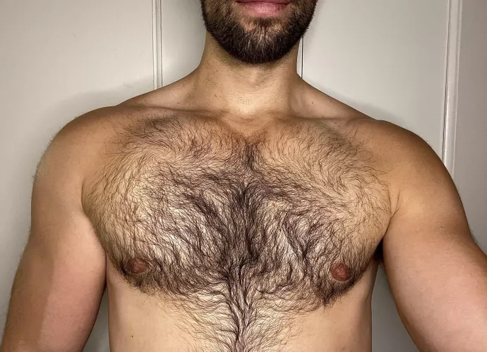 Just the chest. Want to see more? 😏 by sweatygymcouple