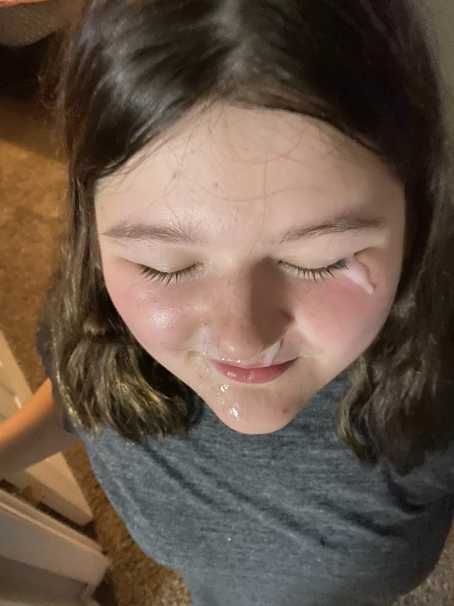 Just turned 18 and already have load on my face 🤭 posted by blondiemommyy