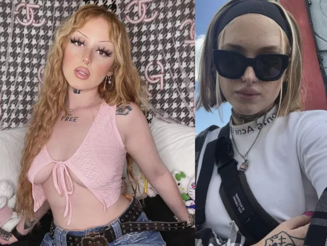 just voer 1 year apart more filler, longer hair, more make up, more pink & more of a slut ! ˆ lots more to do ¼ by wettension