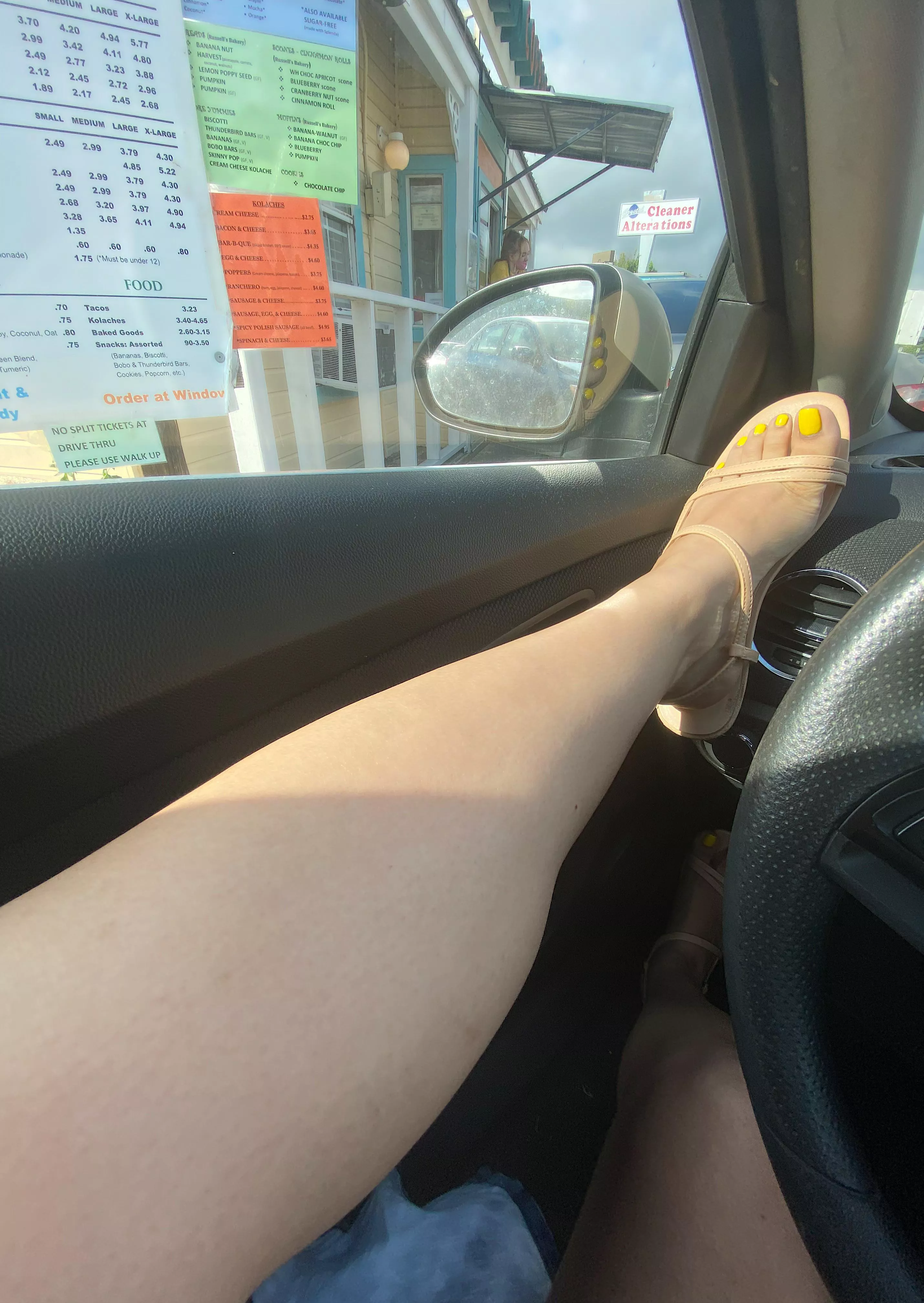 Just waiting in the drive thru coffee line ☕️ posted by goldengirl_73