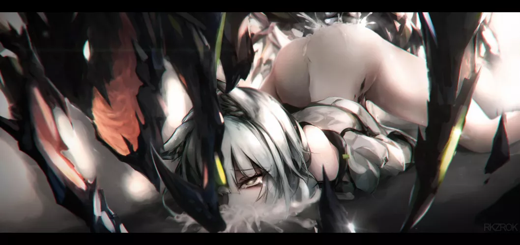 Kal'tsit gets overfilled by mon3tr (rkzrok)[Arknights] by TheGuroGirl