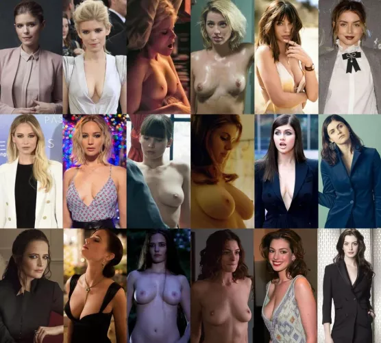 Kate Mara, Ana de Armas, Jennifer Lawrence, Alexandra Daddario, Eva Green, Anne Hathaway by BlackKnightOPx