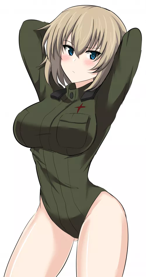 Katyusha Finds Her New Uniform Embarrassing (Aikir) [Girls Und Panzer] by sequence_string