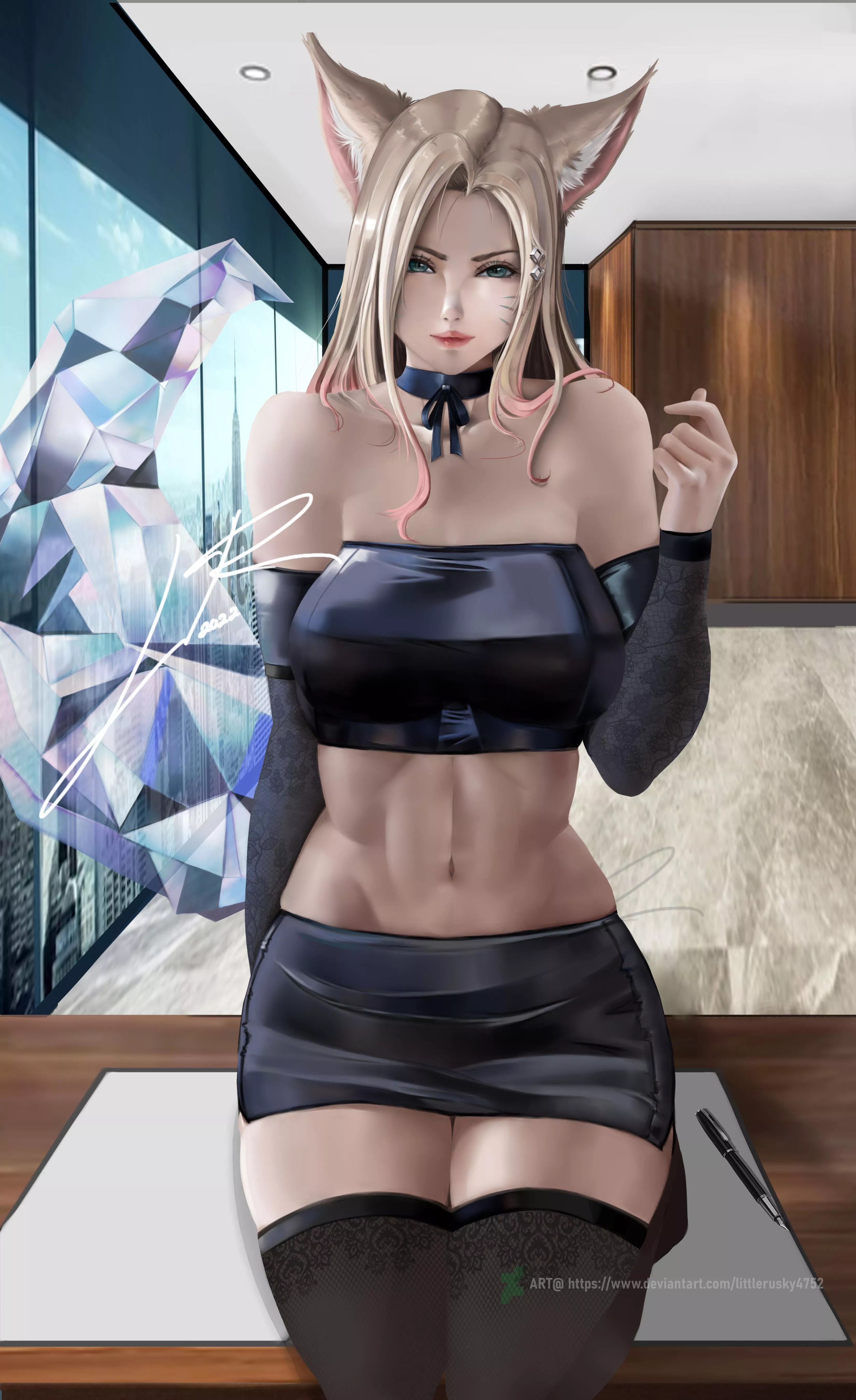 K/DA ALL OUT Ahri in a crop top and short skirt (LittleRusky) posted by VietCock