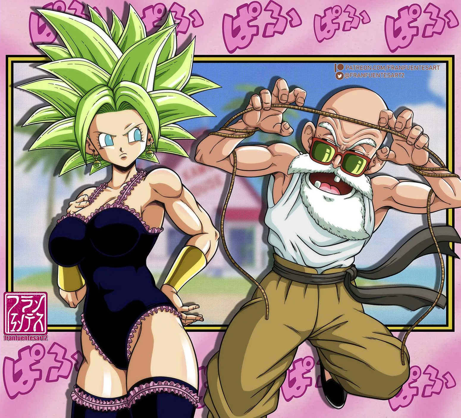 Kefla and Roshi training! (FranFuentesArt2) posted by realonrok