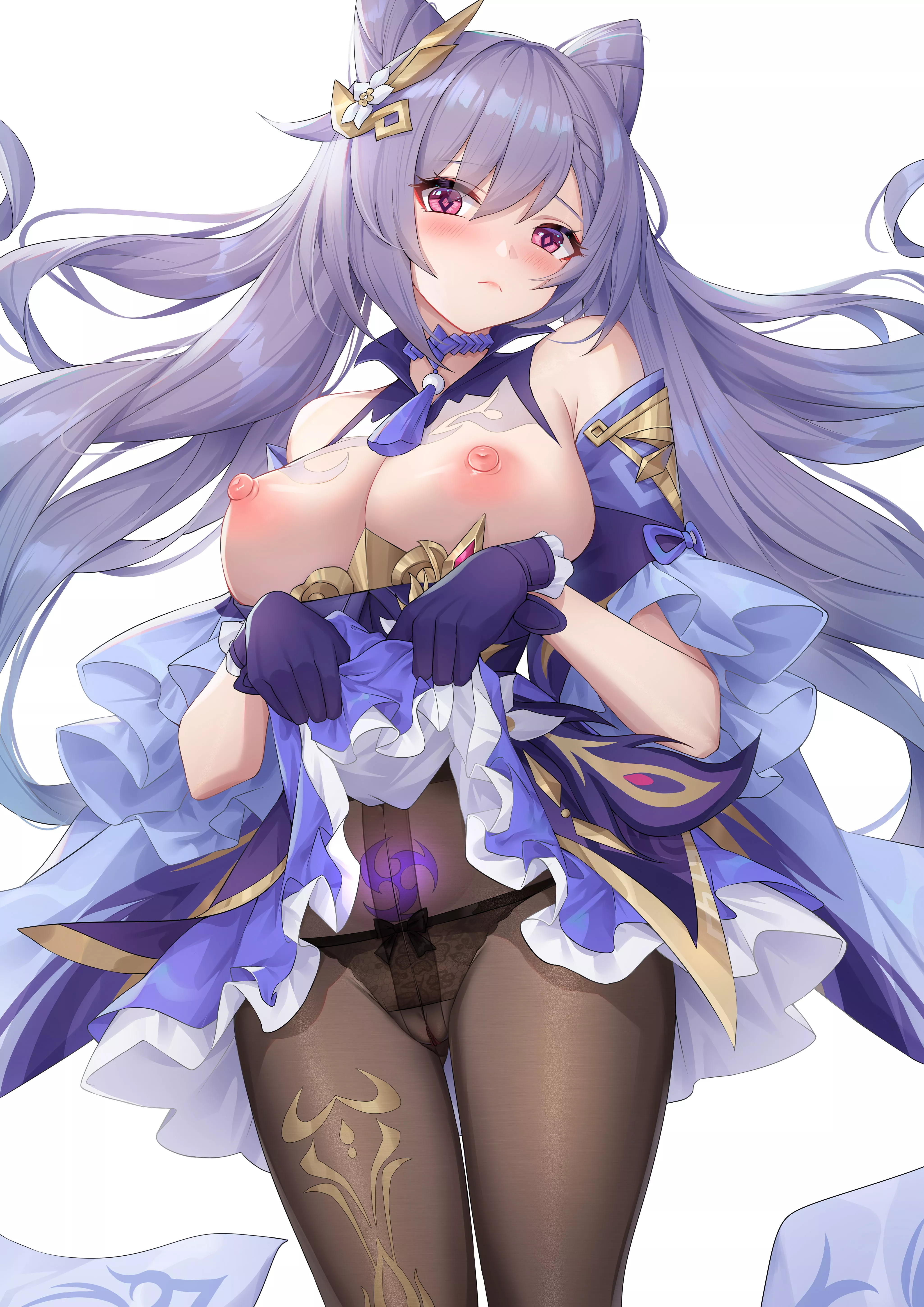 Keqing showing what's under her skirt (Wu Ganlan Cai) [Genshin Impact] posted by Shart_Shark