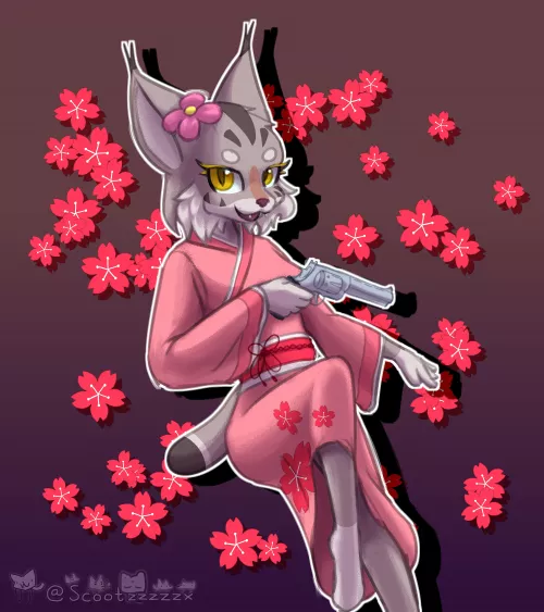 kimono and gun style (art by me) by Jako3334074