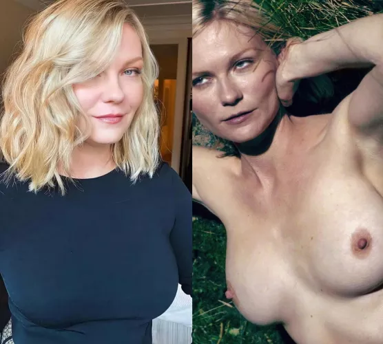 Kirsten Dunst - She's caused me to polish my rocket & fire off ropes to those full ripe tits for years by Cum2celebs
