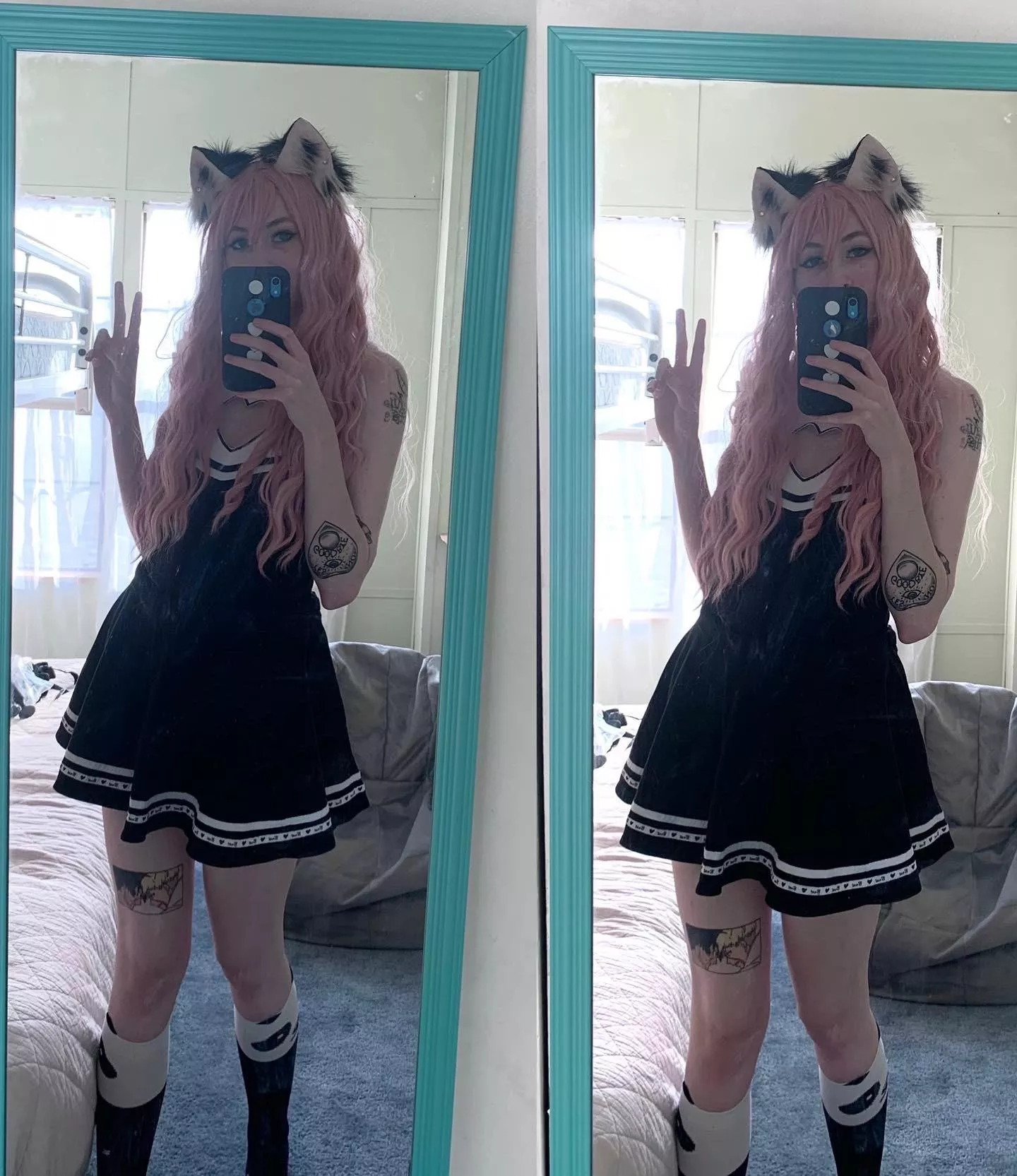 Kitty in a skirt uwu🖤 posted by dejectedwraith
