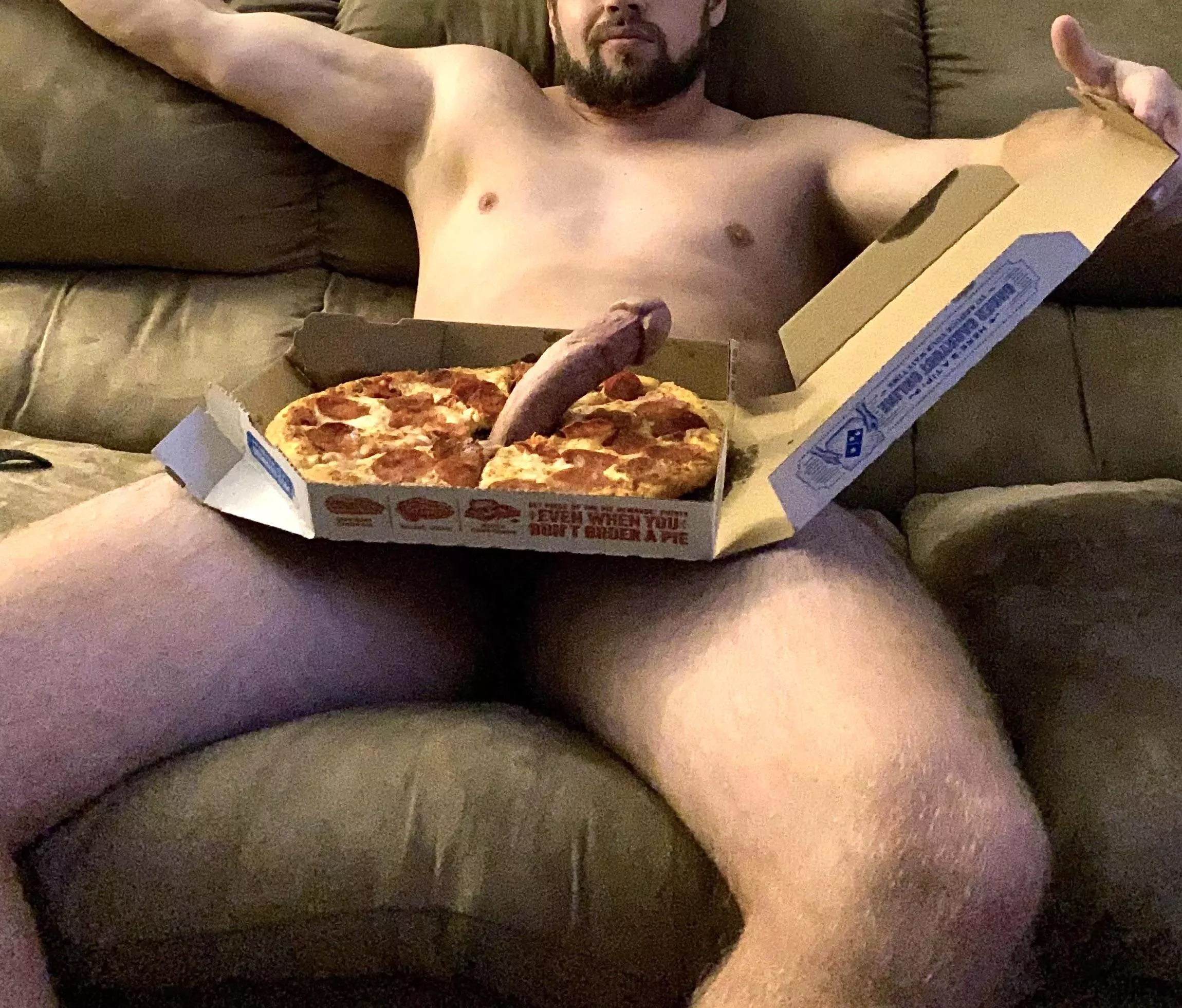*knock…knock* “Did someone order a pizza with extra sausage?” 😏 posted by bigcckjock