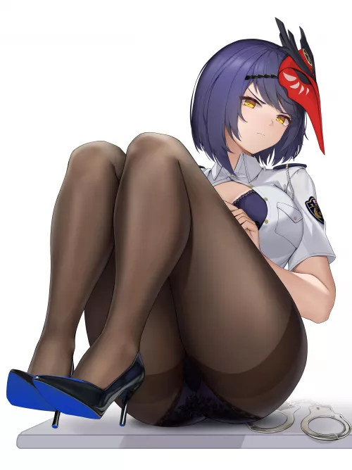 Kujou Sara in her police attire by YellowStarZz