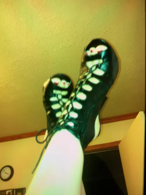 Laced up and ready with red toes!! by Strict_Pay_5337