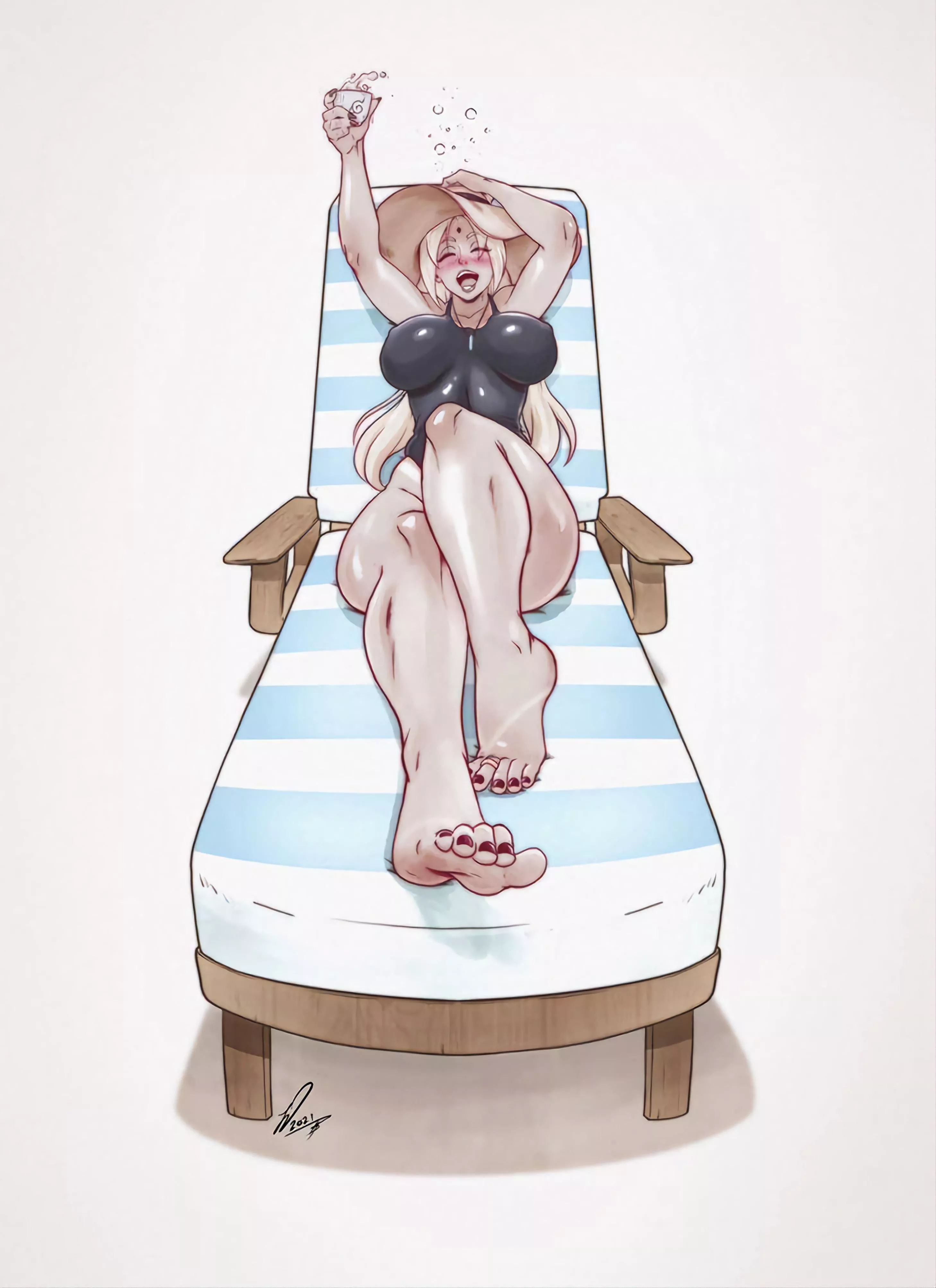 Lady Tsunade having fun at the beach posted by lady_tsunade_fan3