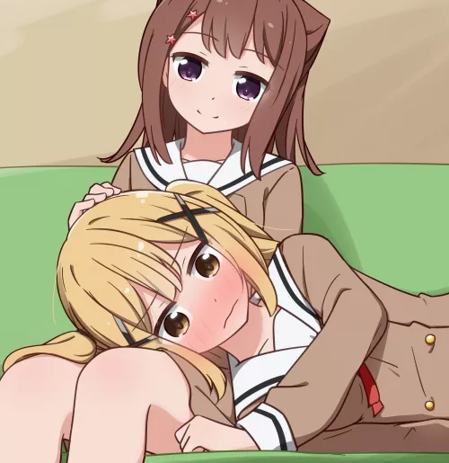 Lap pillow and head pats for Arisa [Bang Dream] by AnimeChan39