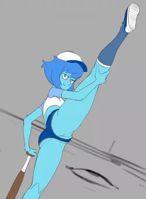 Lapis/Bob does a leg lift (Art by AG_H_Artist) by renegade_zibit