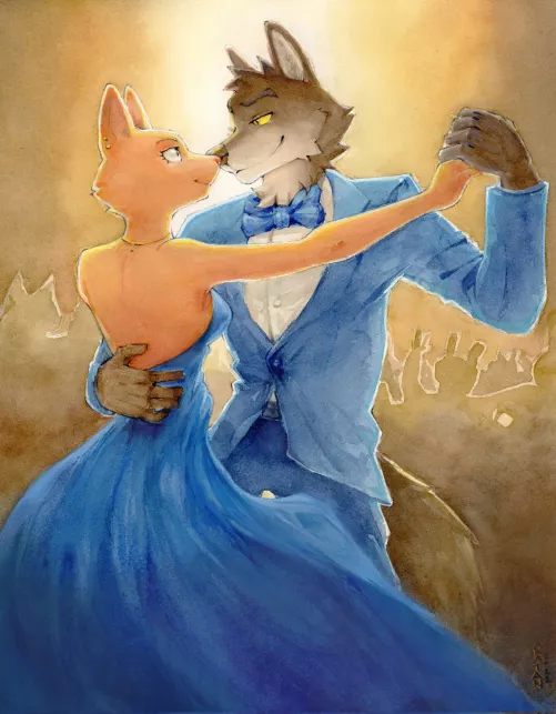 Last dance (traditional watercolor, my art @akatan_art) by akatan_art