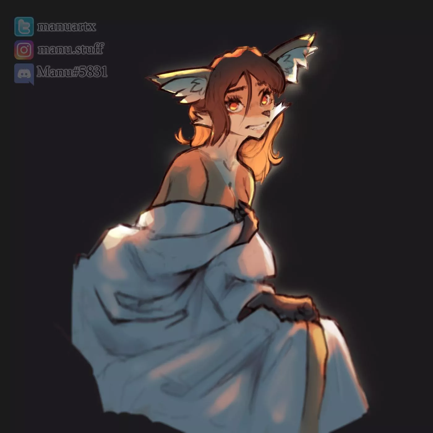 Last doodle - another fox! [art by me, @manuartx on twitter] posted by manu_artx