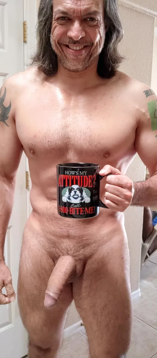 Late afternoon Naked Coffee. 👍🏽💪🏽 by SINGLEGUY4FUN