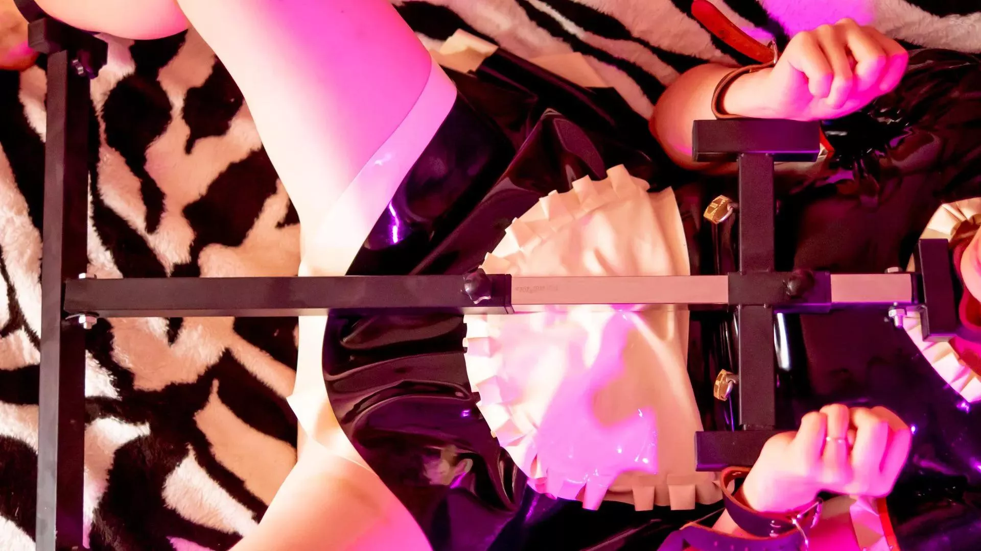 Latex maid with a nice steel spreader posted by pvcdiapers4life