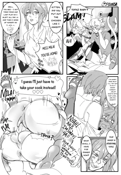 Lazy catboy forgets to put the chicken out… [OC] by kyokidoki