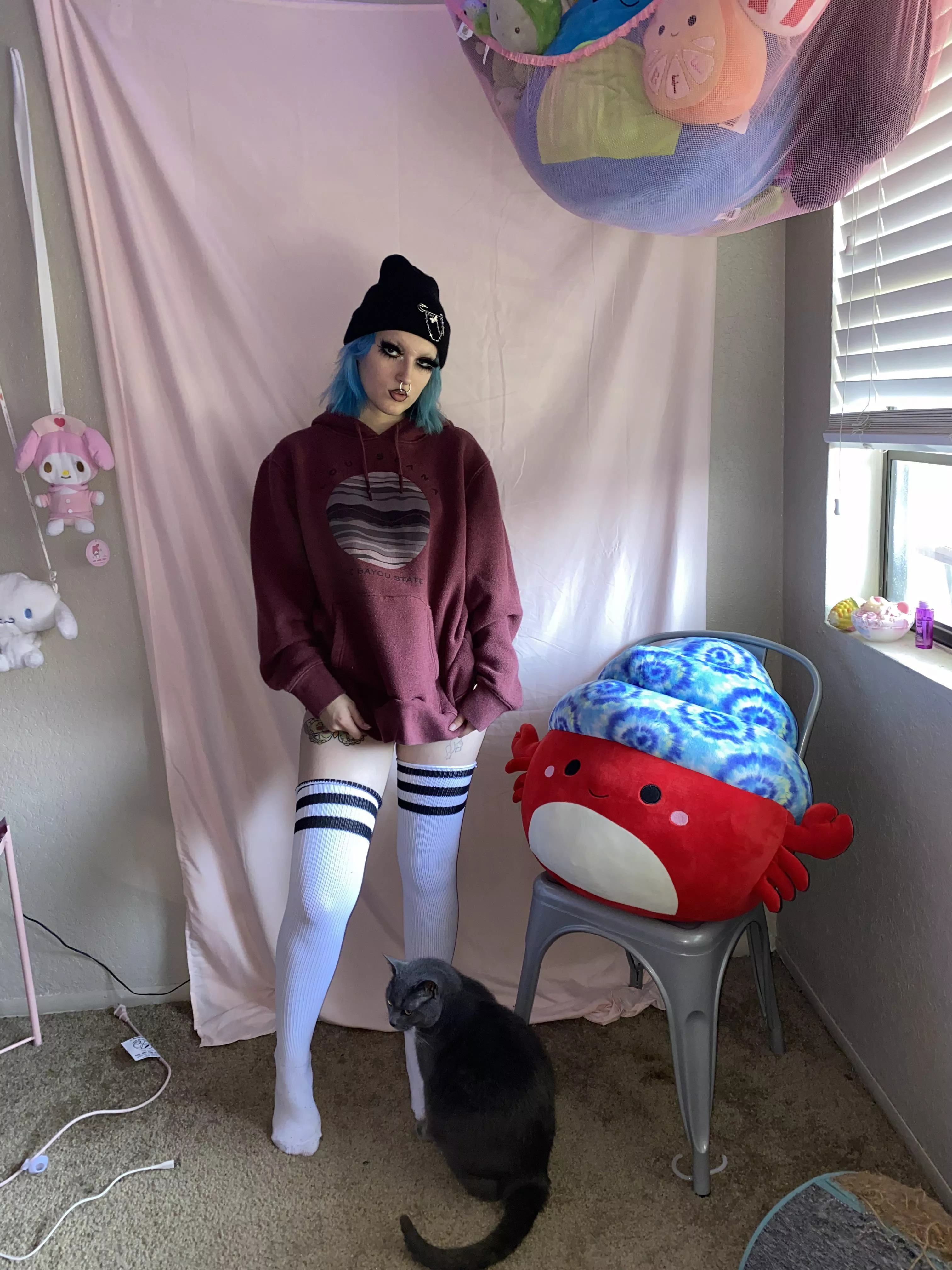 lazy saturday fit featuring my squishmallow hehe posted by br41nd34db4by