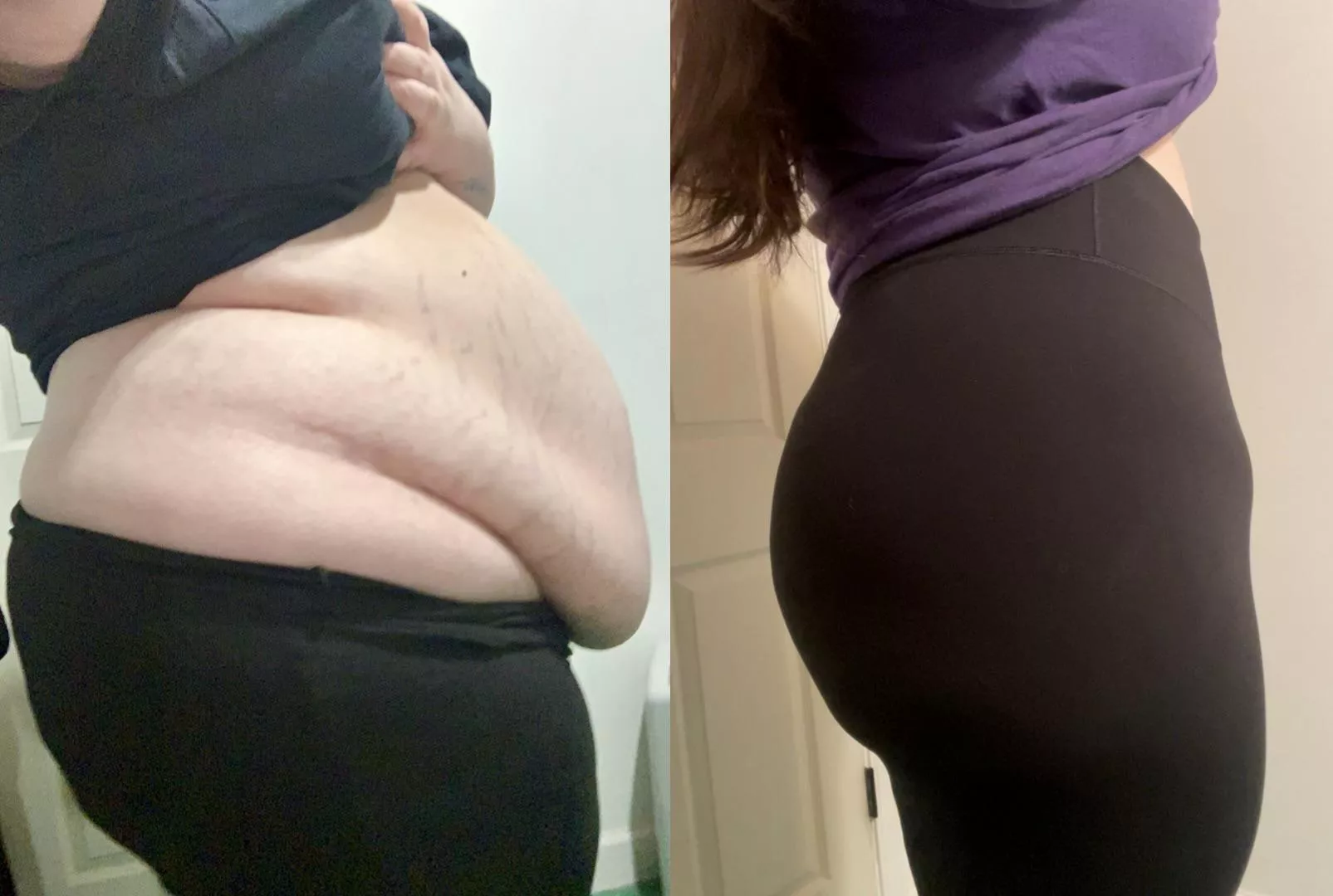 Learning to love myself again after losing more than 60 pounds. Sharing these before and current images is scary but this is a huge step in my self love journey 😊🙈 posted by MrandMrsWatchUsPlay